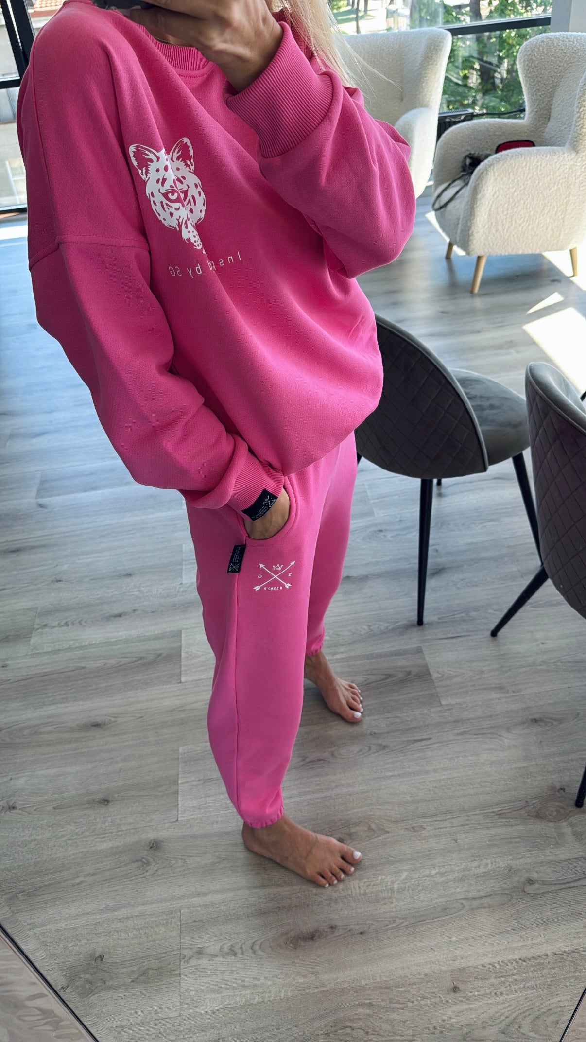 „Barbie Pink“ trisiūlio kelnės „SG1982“