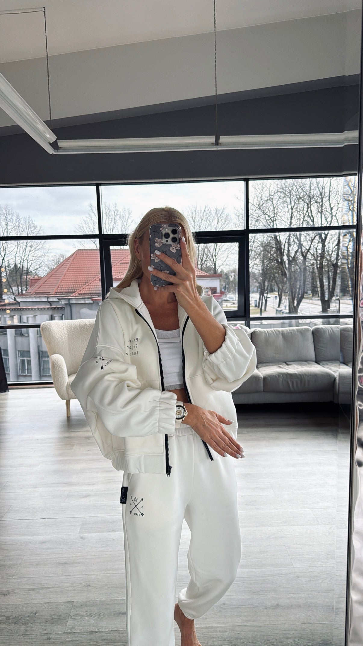 Baltos pūkio kelnės ,,SG1982" Pre-Order