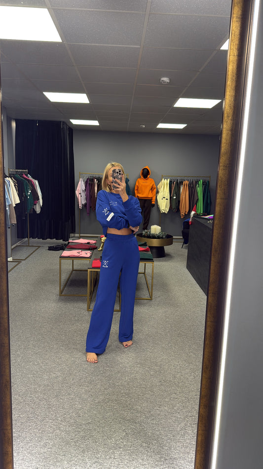 „Royal Blue" plačios kelnės / PREORDER