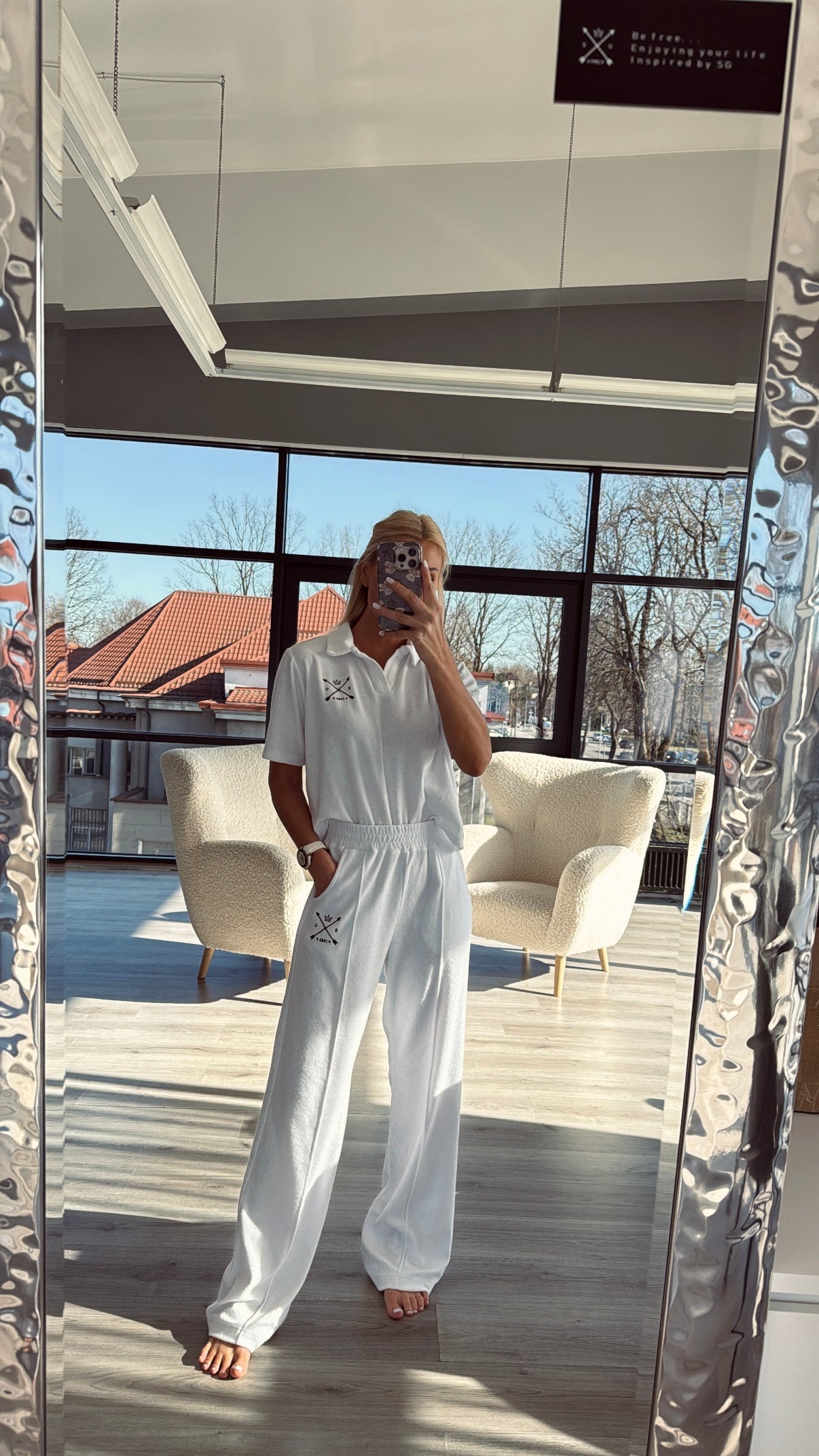 ,,White Mood" frote marškinėliai #SG1982#