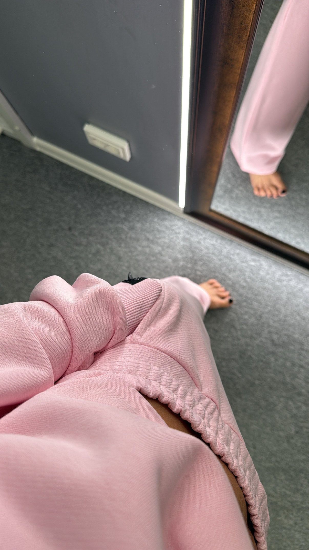 baby pink„plačios kelnės