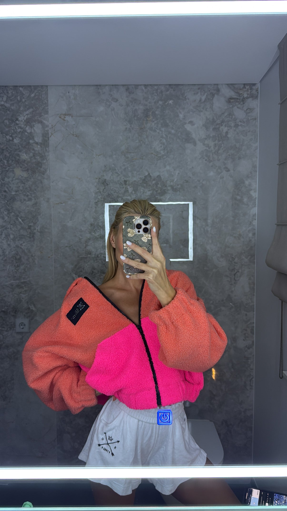 ''Coral Hot Pink" teddy  #SG1982#  Pre-Order