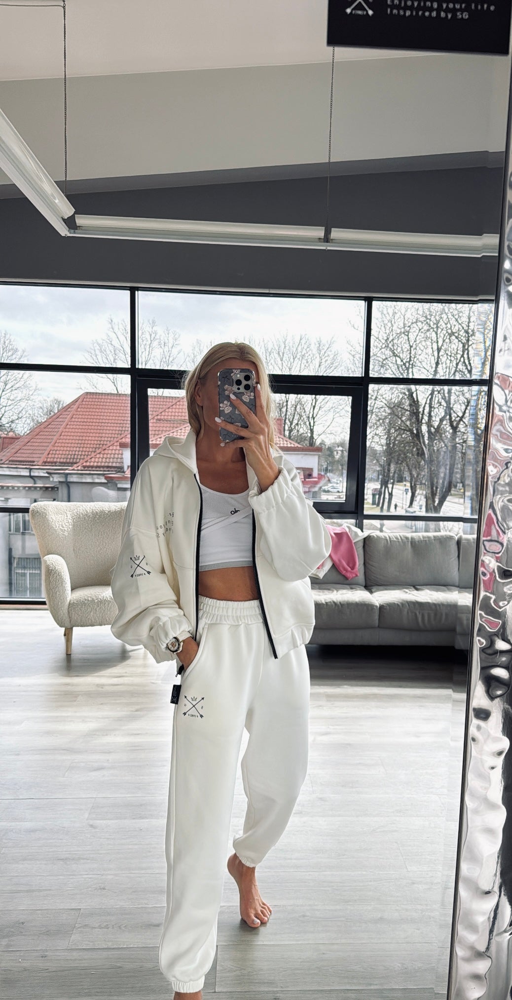 Baltos pūkio kelnės ,,SG1982" Pre-Order