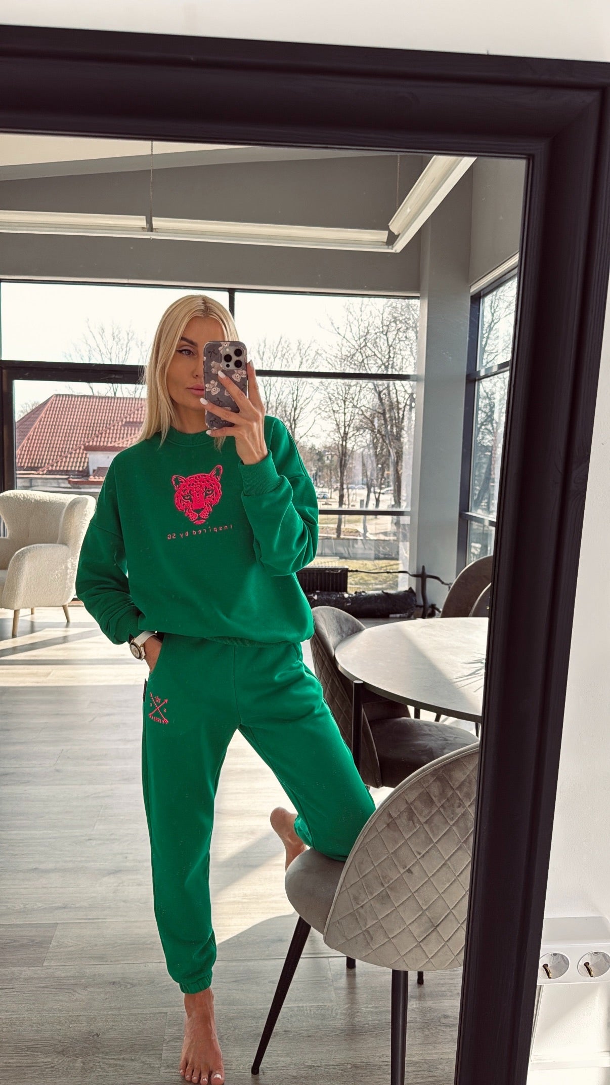 ,,Wild Green" kelnės su guma #SG1982# Pre-order