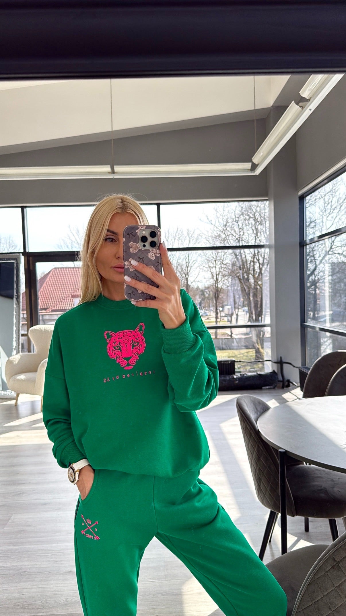 ,,Wild Green" kelnės su guma #SG1982# Pre-order