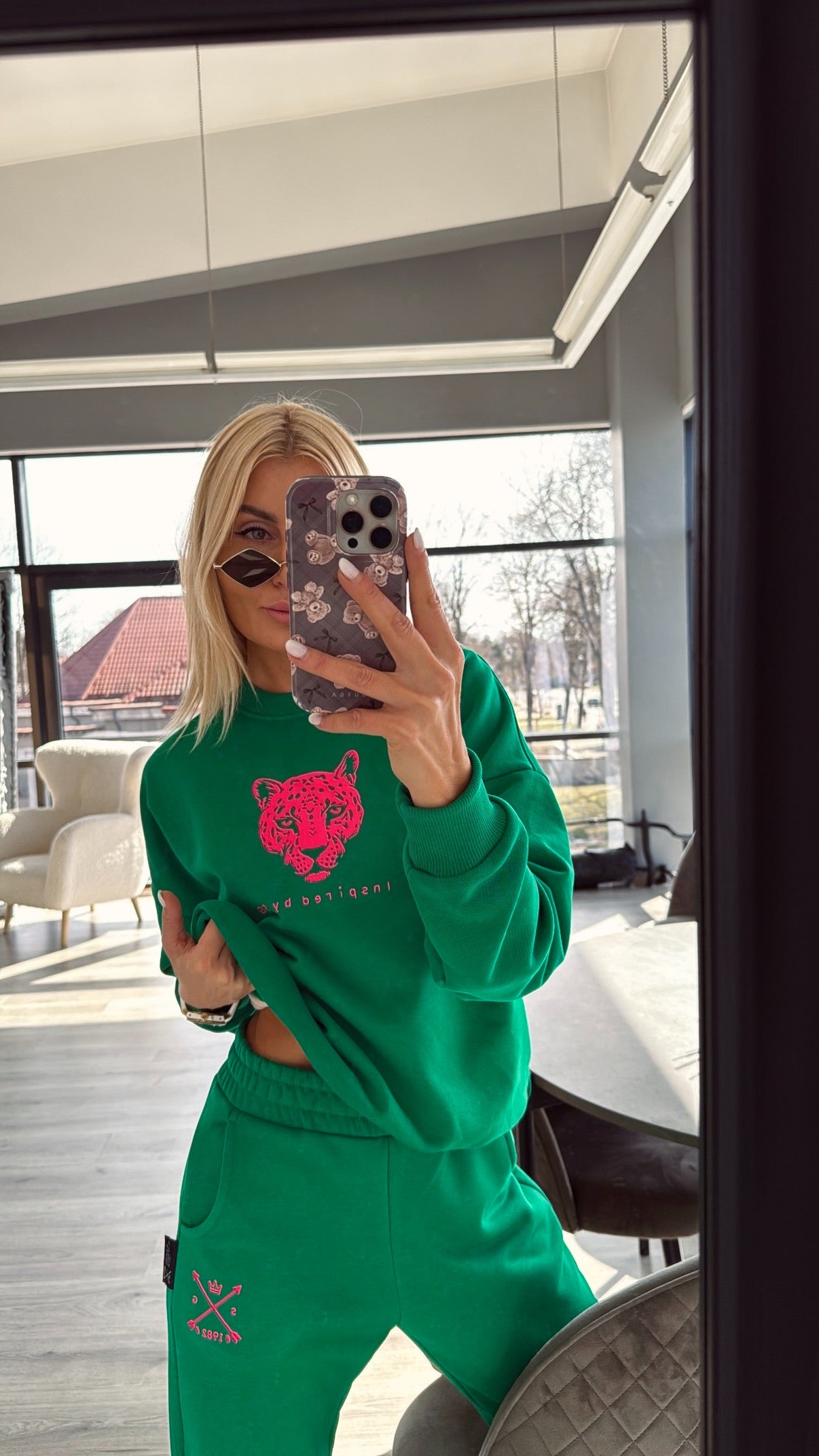 ,,Wild Green" kelnės su guma #SG1982# Pre-order