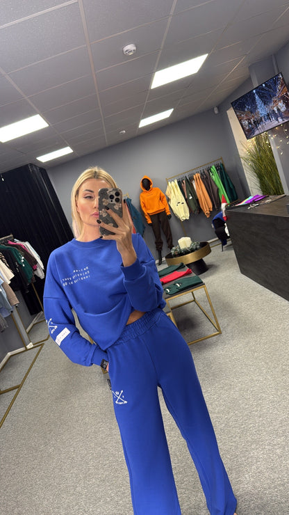 „Royal Blue" plačios kelnės / PREORDER