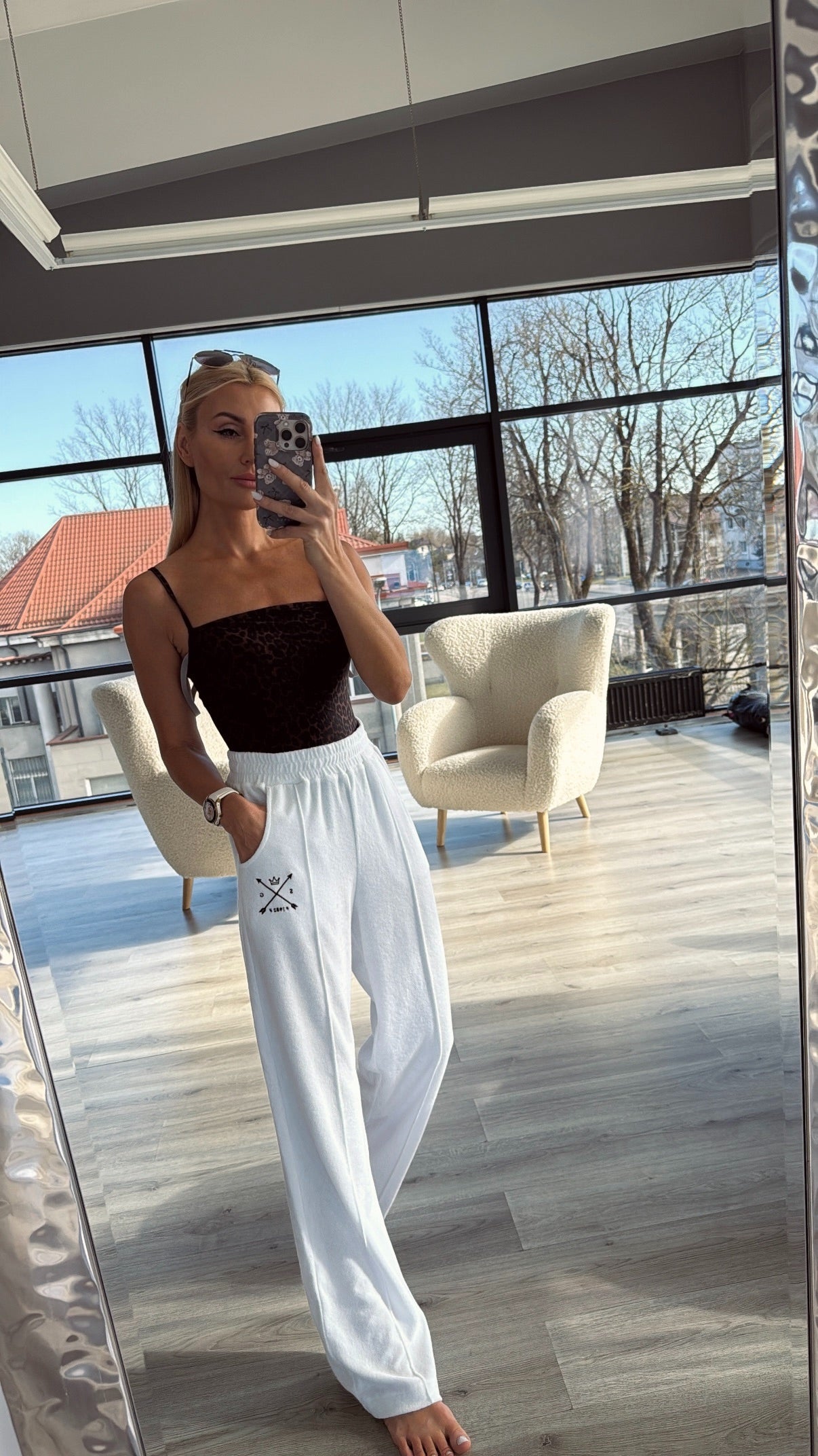 ,,White Mood" frote kelnės #SG1982#