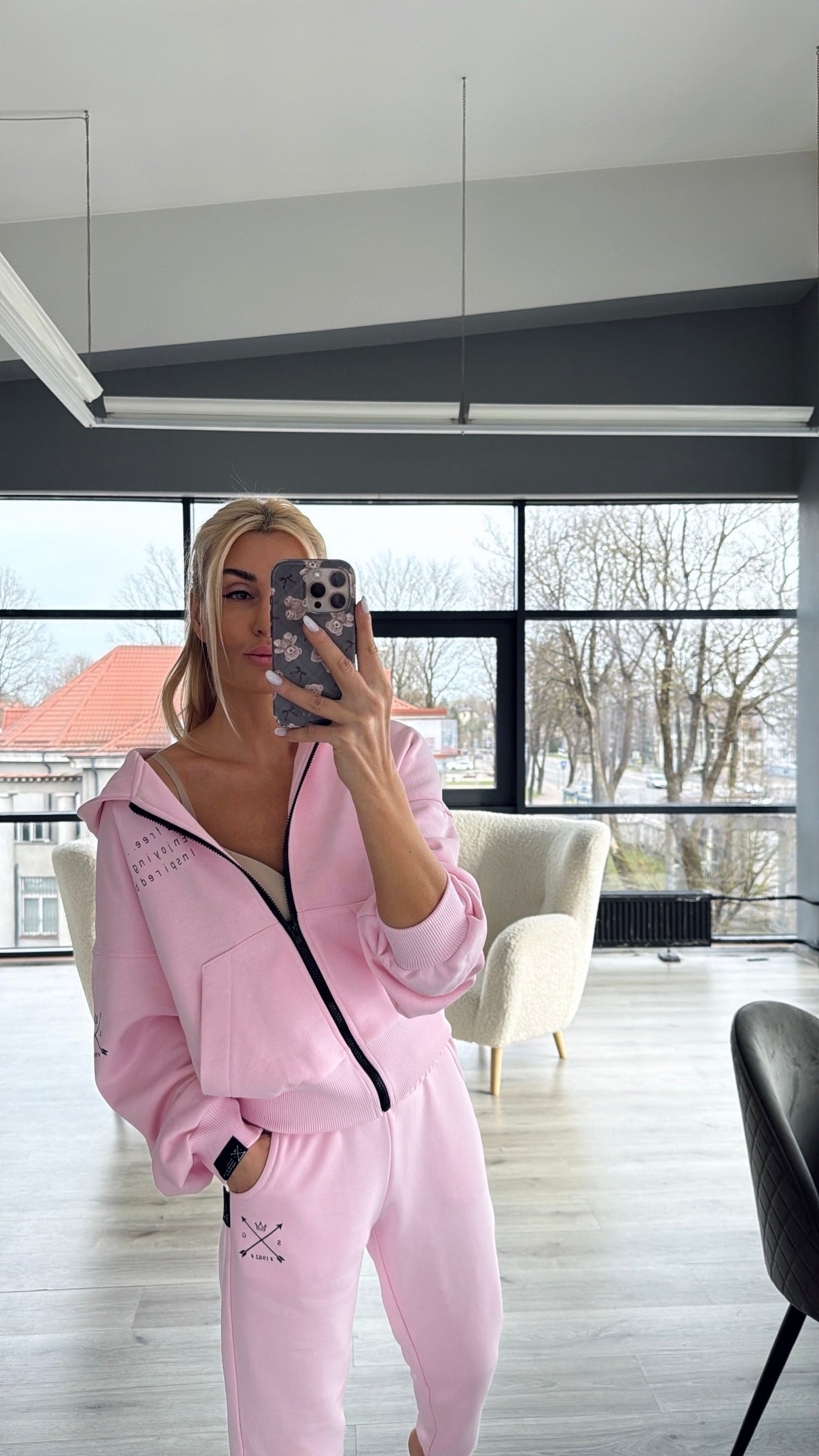 ,,Baby Pink" kelnės su guma ,,SG1982"