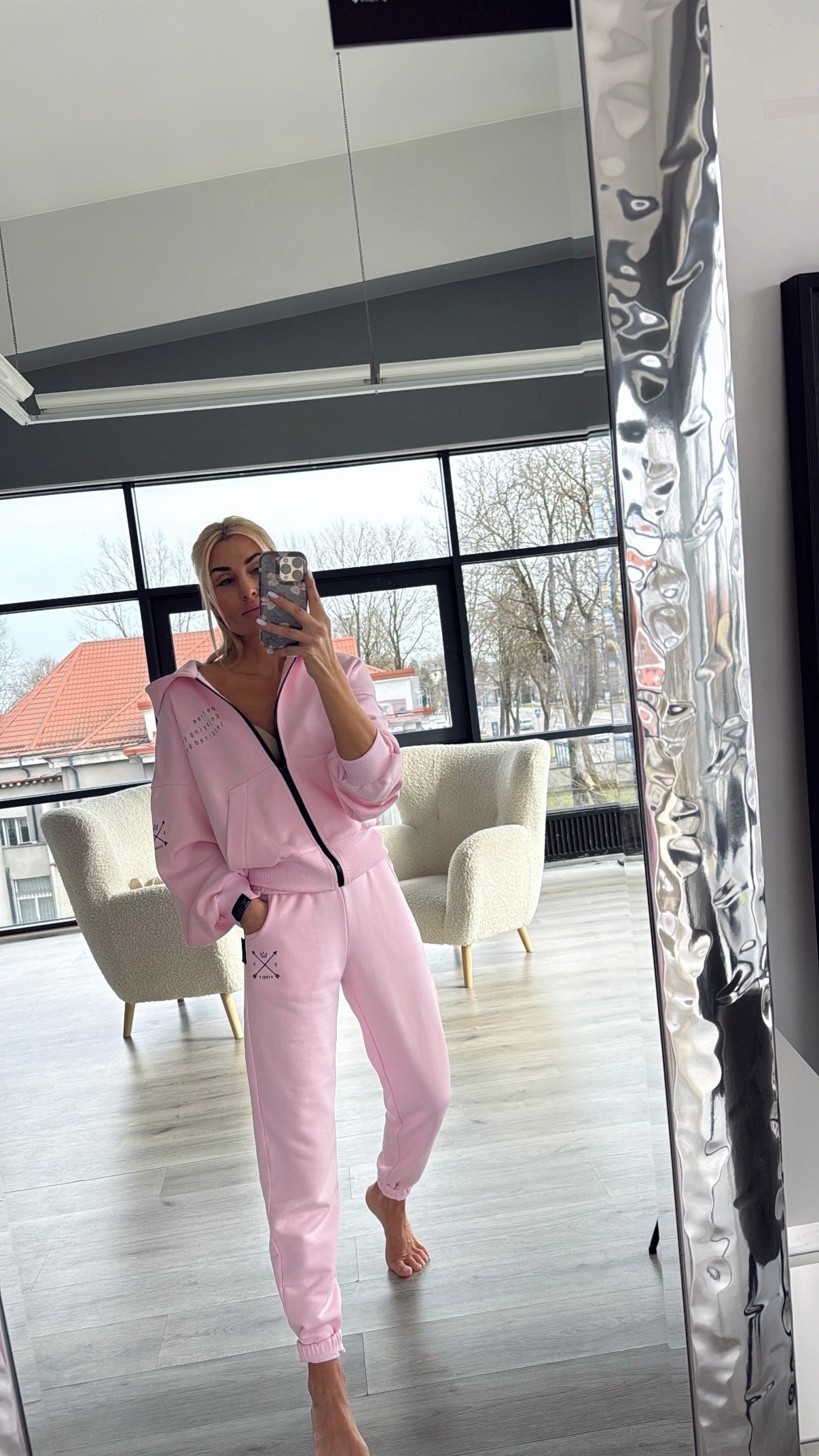 ,,Baby Pink" kelnės su guma ,,SG1982"