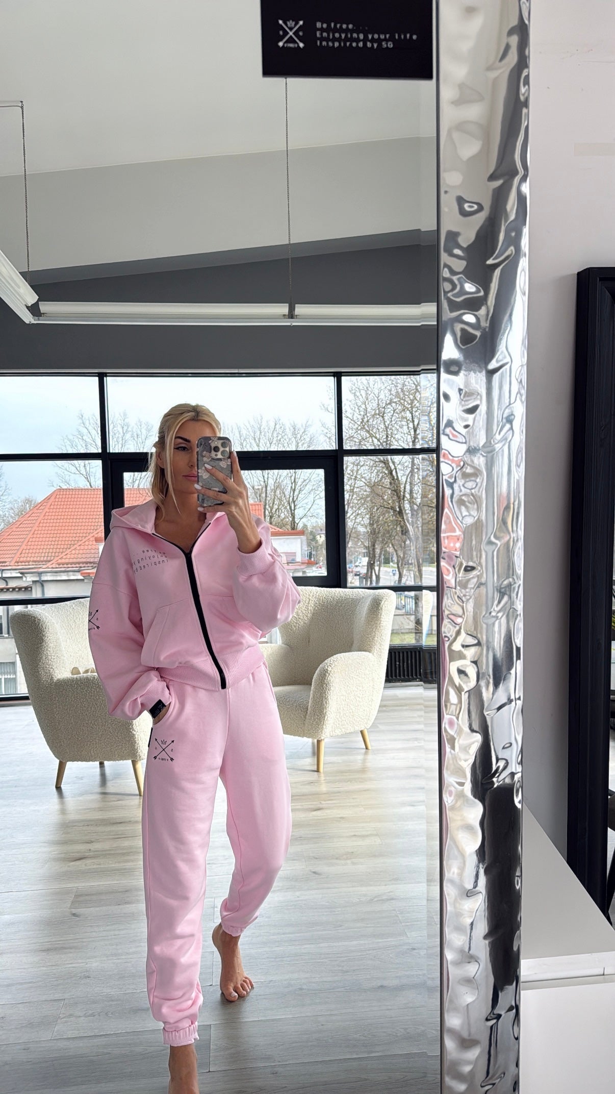 ,,Baby Pink" kelnės su guma ,,SG1982"