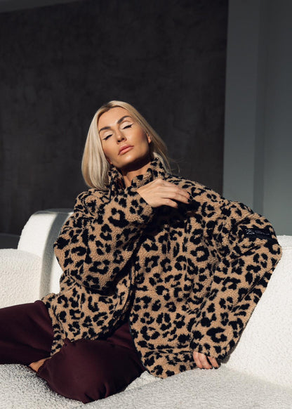Leopardinis OVERSIZE teddy su pilnu užtrauktuku | PRE - ORDER