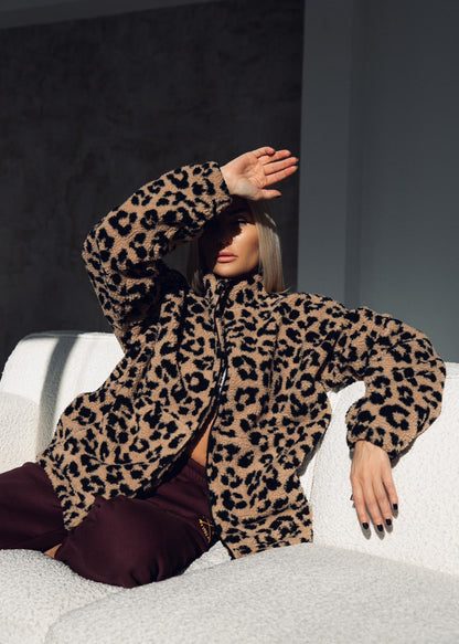 Leopardinis OVERSIZE teddy su pilnu užtrauktuku | PRE - ORDER