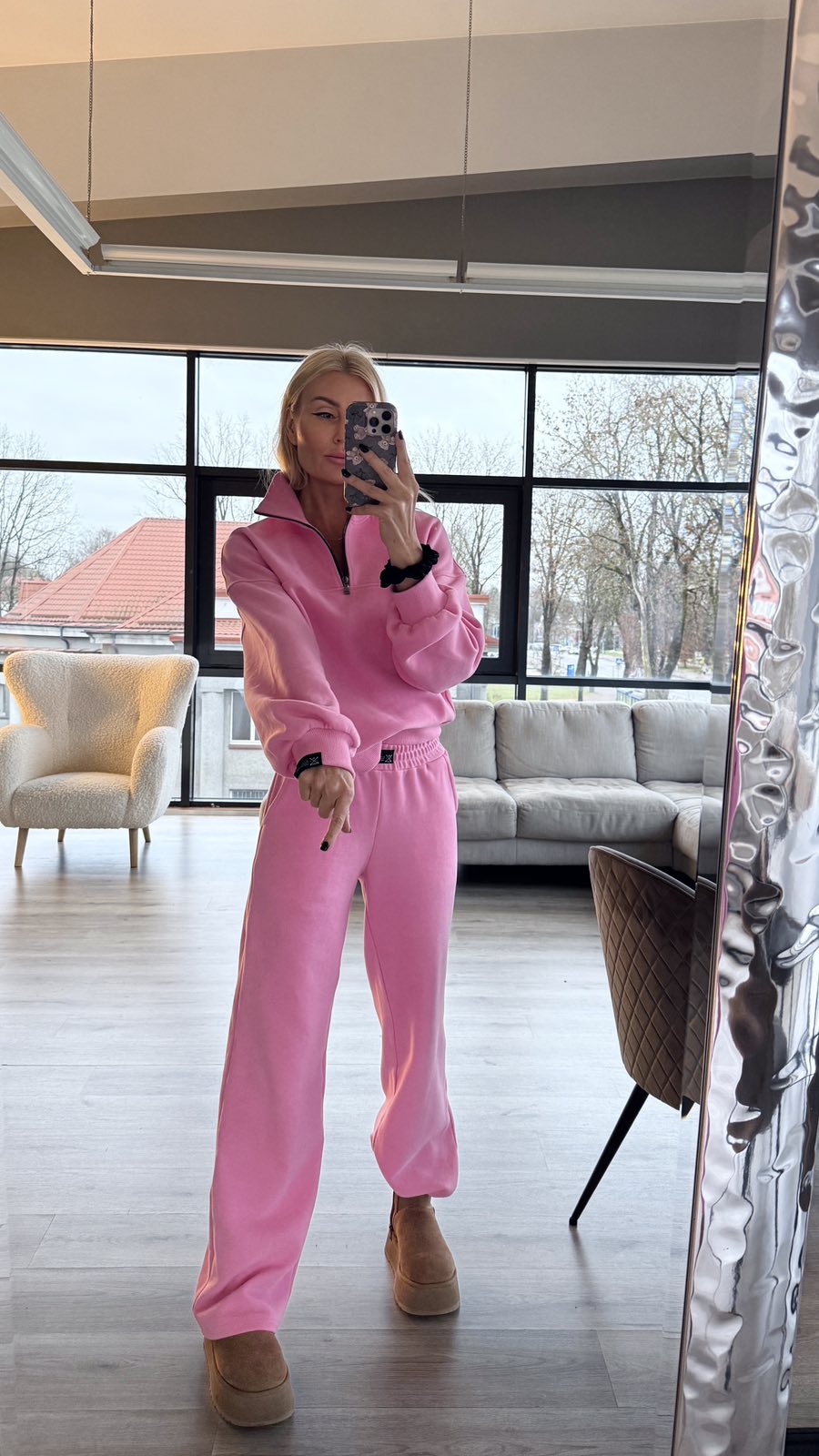 ,,Pink lover" megzto audinio plačios kelnės