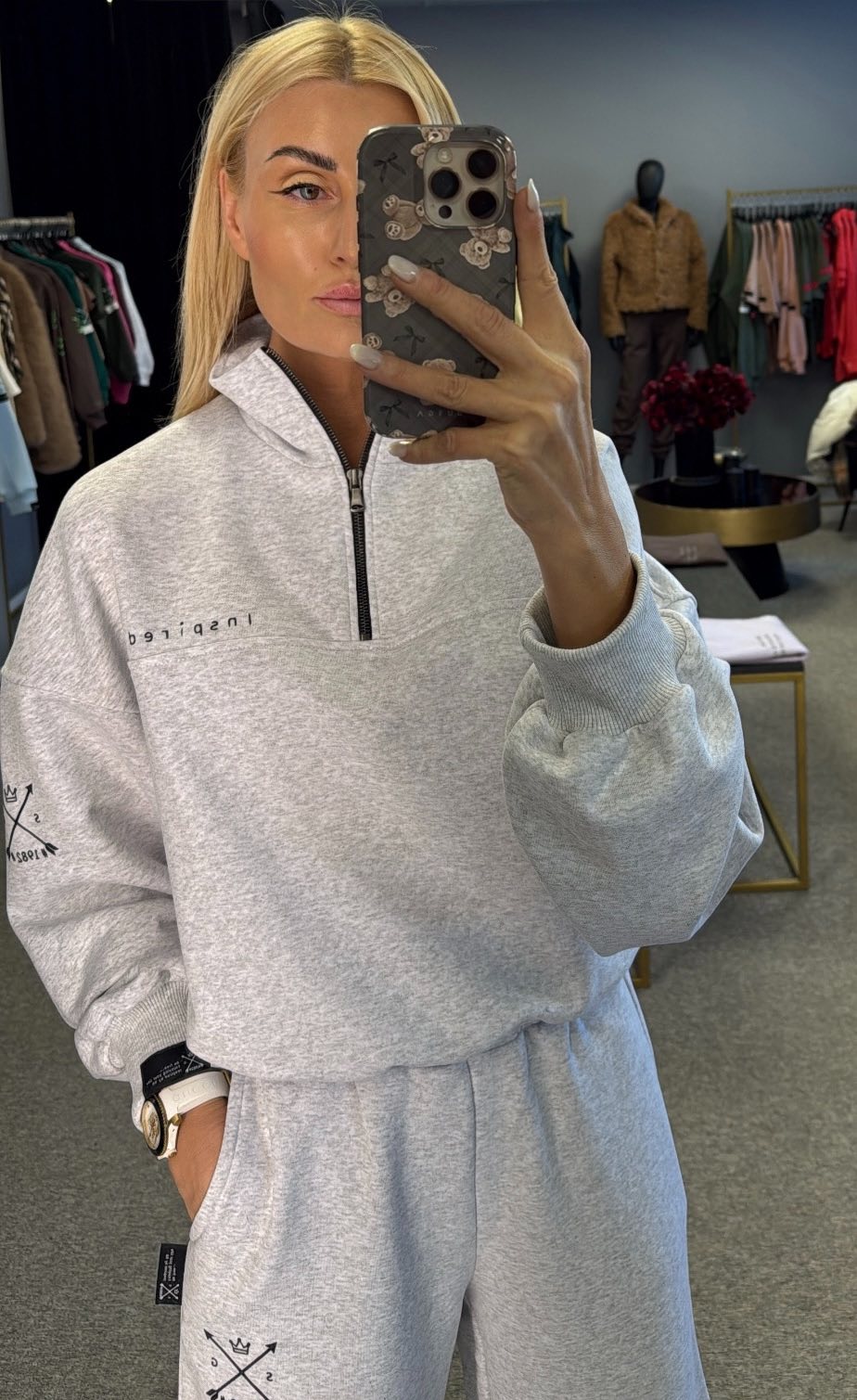 Kelnės su guma"#SG1982&Melange"